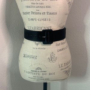 Black Satin large belt with buckle